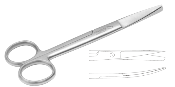 Operating Scissors 14.5cm Curved Sharp/Blunt